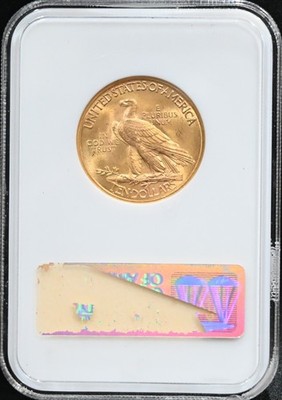 1932 $10 Gold Indian Eagle Coin NGC MS64 CAC Old NGC Fatty Holder