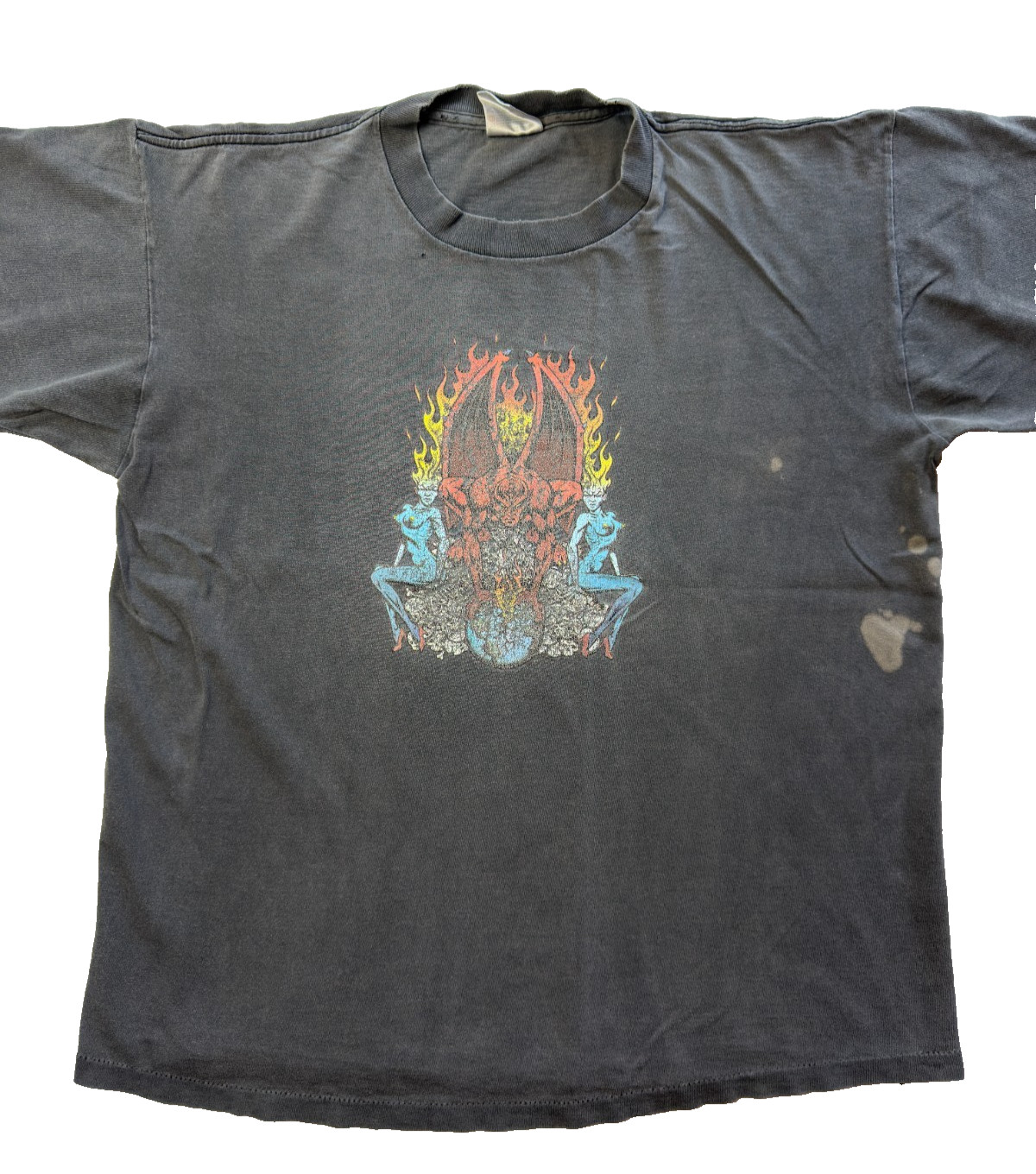 Camisa de skateboarding de una sola puntada Thrasher de colección rara de los 90