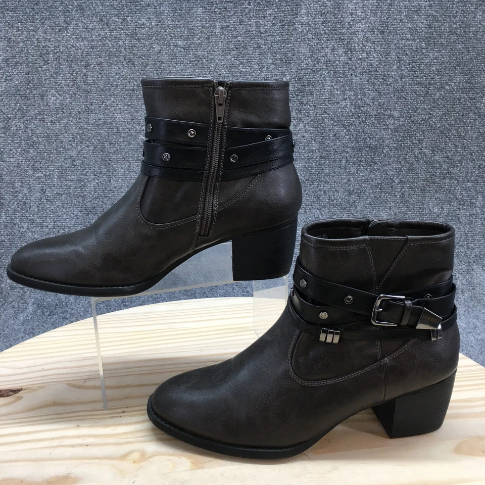 Botas de montaña blancas para mujer gama 9 M botines al tobillo tacón ancho W18792 negras Foto 2 de 4