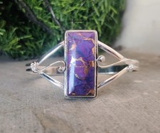 Natural Turquoise 925 Sterling Silver Handmade Bangle Jewelry Gift For Her