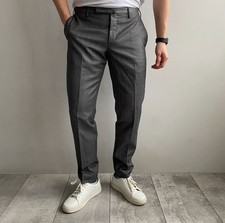 INCOTEX Men  s Italian Super 100  s Wool Slim Fit Pattern 30 Trousers Size 50 M 