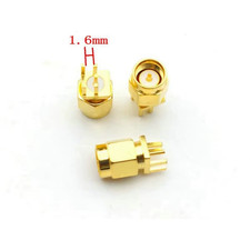 Gold Brass SMA Male Plug Solder for PCB Clip Edge Mount RF Connectors New