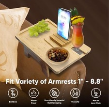 Sofa Armrest Tray, Clip on Trap Sofa Table for Wide Sofa, Foldable Sofa Tray