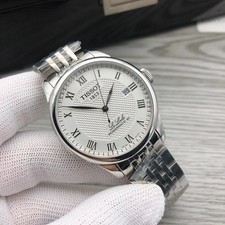 Tissot Le Locle Powermatic 80 White Guilloche Dial Automatic Mens Watch 39.3mm