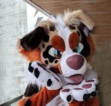 Beast Costume, Long Haired Husky Fox head claws , Mascot Costume 710