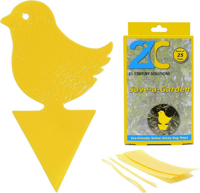 Yellow Sticky Fly Traps (25 Pack) for Gnat Whitefly Fungus Gnat Aphid Small Inse