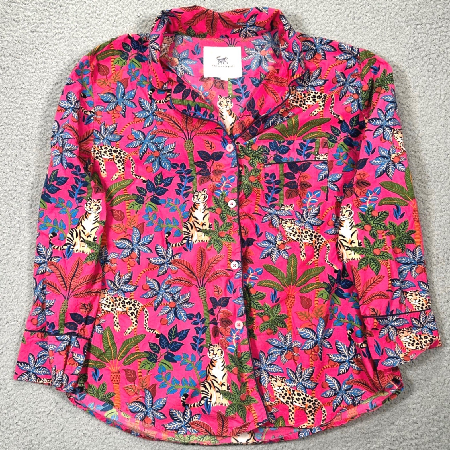 Printfresh Tiger Leopard Jungle Print Pajama Top … - image 3