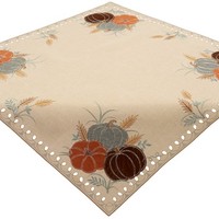 Tischdecke Halloween KüRbis Mitteldecke Herbst 85X85 Silber Bestickt TischwäSche