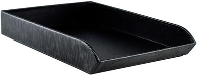 DELMON VARONE - Briefablage DIN A4 Aus Premium Leder Manhattan Schwarz - Schreib
