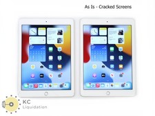 2x Apple iPad Air 2 A1566 32GB 9.7" WiFi Only Tablet - Silver - As Is Cracked