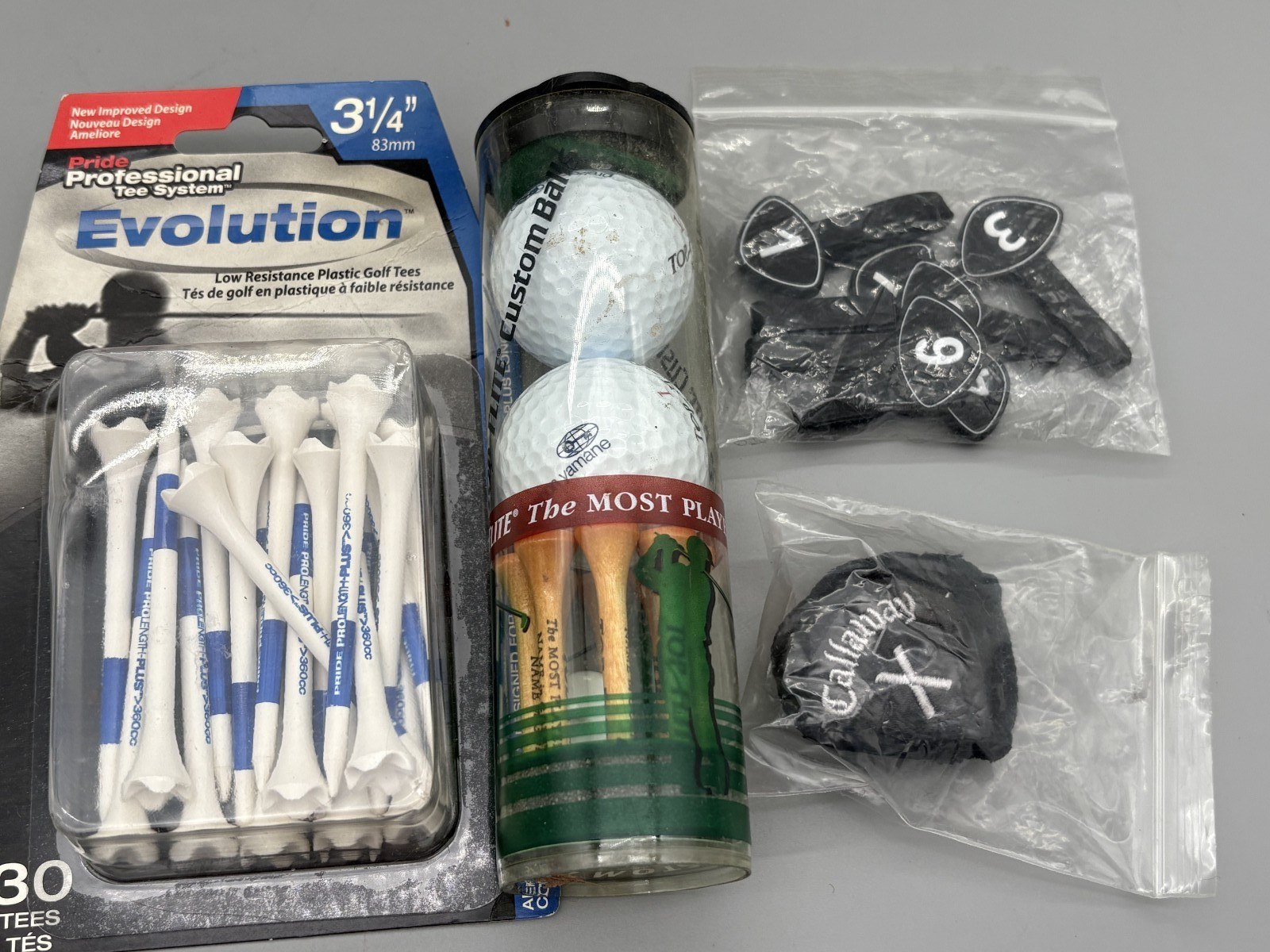 Items Golf Tees, Golf Balls, Iron Marks, Etc.