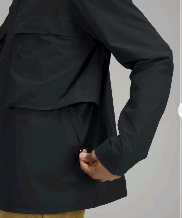 Lululemon Stretch Cargo Jacket Full Zip Water-Resistant LM4AFWS Mens Large Black image 7