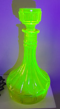 Empoli Vaseline Glass Decanter Canary Yellow UG Bright Glow Italy