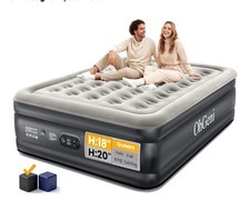 Queen Air Mattress with Built in Pump, 18 Raised Blow Up Mattress, Black