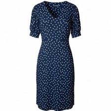Tommy Hilfiger navy blue polka dot shift dress size small S? b156