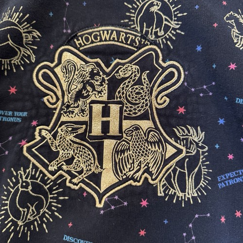 M&S Harry Potter Hogwarts Black Gold Hooded Sweatshirt Hoodie Kids M Age 10-11 - Picture 2 of 8