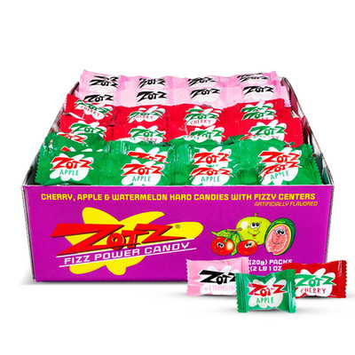 Fizzy Sour Candy Old Fashioned Hard Candy Assorted Fruit Flavored, Apple, Cherry