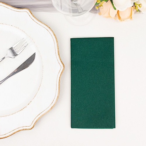 HUNTER GREEN 20 Rectangular 17" x 12" Airlaid Paper Disposable Dinner NAPKINS - Picture 1 of 8