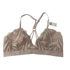 Aerie Racerback Bralette Womens Size Medium Light Pink Floral Mesh NEW