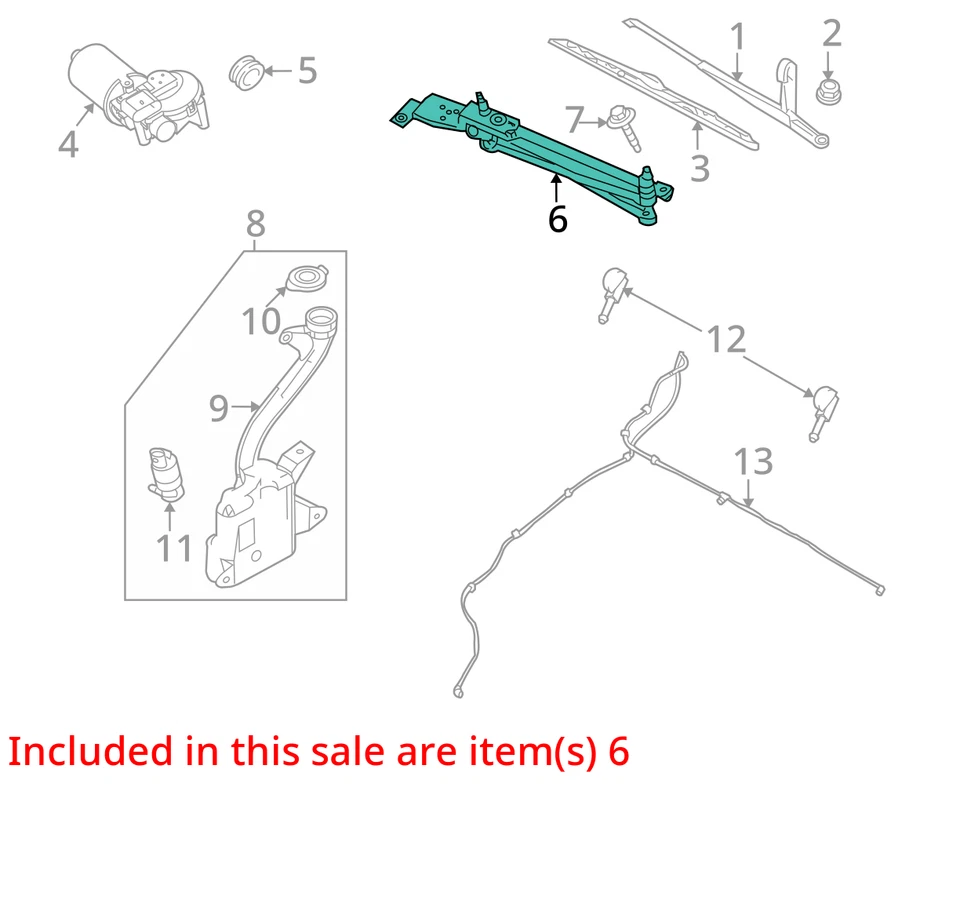 2008 福特福克斯挡风玻璃刮水器变速器原始设备制造商 156K 英里 - LKQ399005889 — 第 4/4 张图片