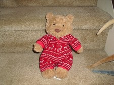 Jellycat Bartholomew Bear Winter Red Sweater Pajamas- NWT - RETIRED- VHTF