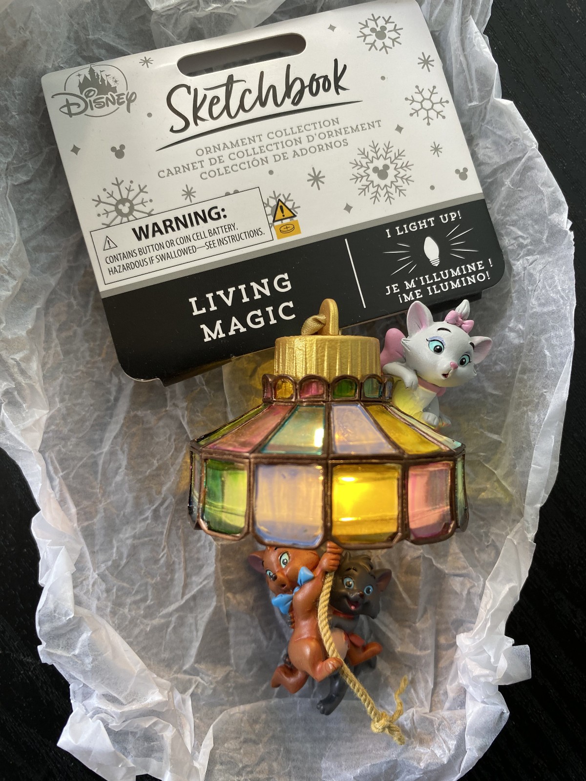 The Aristocats Light-Up Living Magic Sketchbook Ornament Disney