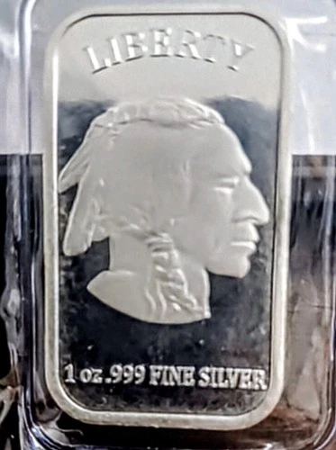 Lot of 2 - 1 oz Uncirculated Silver Indian Head Buffalo Bars