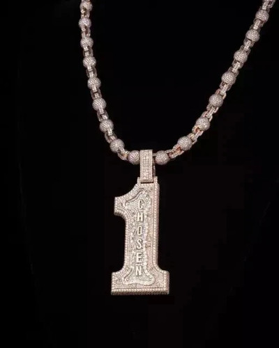 2 Ct Round Cut Simulated Diamond Customized Number Pendant 14k Rose Gold Plated - Picture 3 of 7