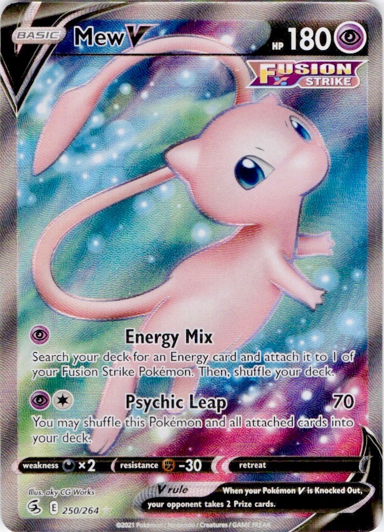 Mew V 250/264 Ultra Rare Fusion Strike Pokemon Holo Near Mint
