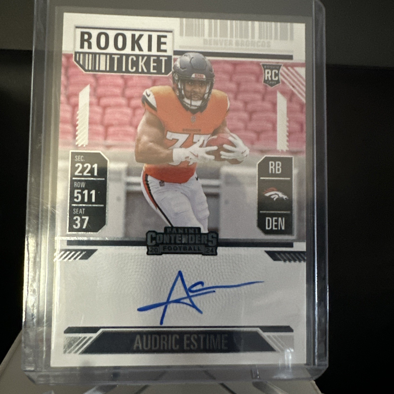 2024 Panini Contenders Audric Estime RC Auto - Rookie Ticket Autograph