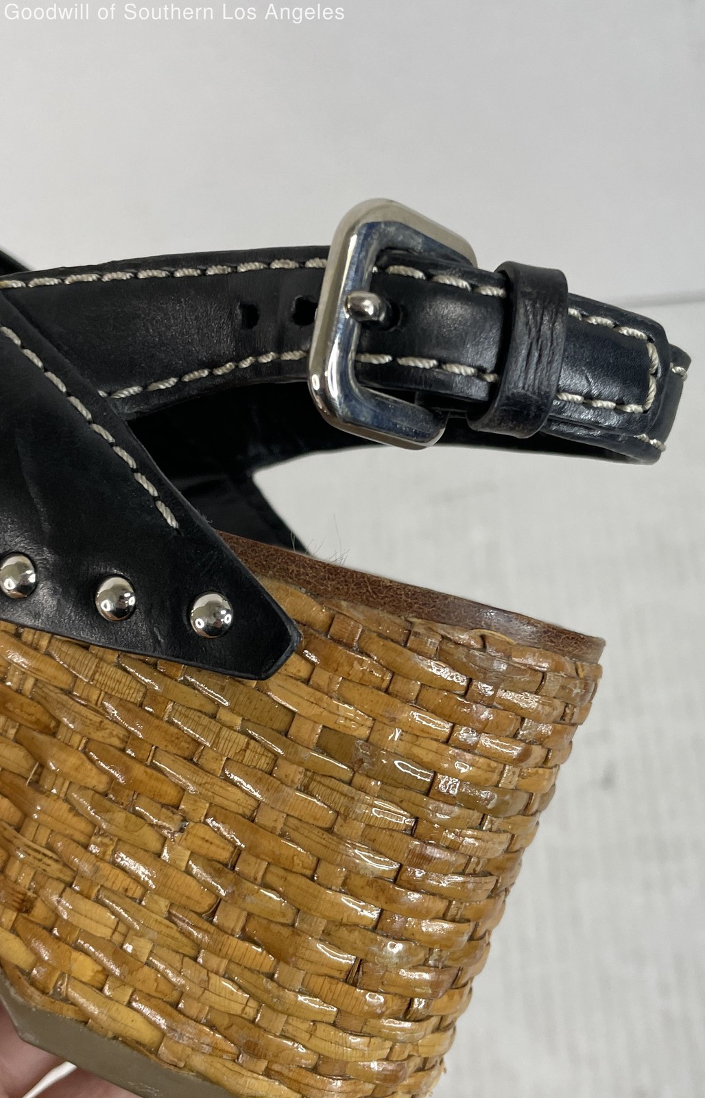 Authenticated Prada Black Leather Crisscross Slin… - image 6