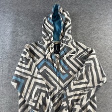 Y2K Billabong Full Zip Hoodie Mens Medium Sweatshirt All Over Print Face Cover