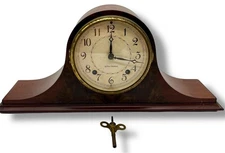 Vtg Seth Thomas Mantle Wooden Clock Made in USA Pendulum w/ Key - For Repair