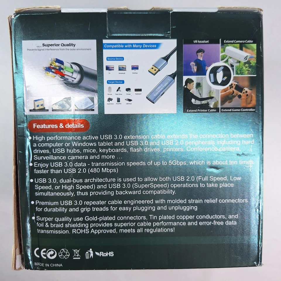 USB 3.0 A to C Cable 60ft 5Gbps Super Speed USB 3.0 Cable Compatible with VR... - Image 3 of 4