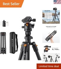 64-Inch Adjustable Camera Tripod with 17.6 lbs Capacity - Perfect for Vlogging