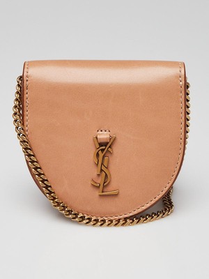 Sac bandoulière vente chaîne bébé Kaia en cuir marron clair Yves Saint Laurent