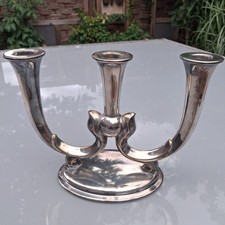 Versilberter Drei Flammiger Art Deco Leuchter von WMF um 1930