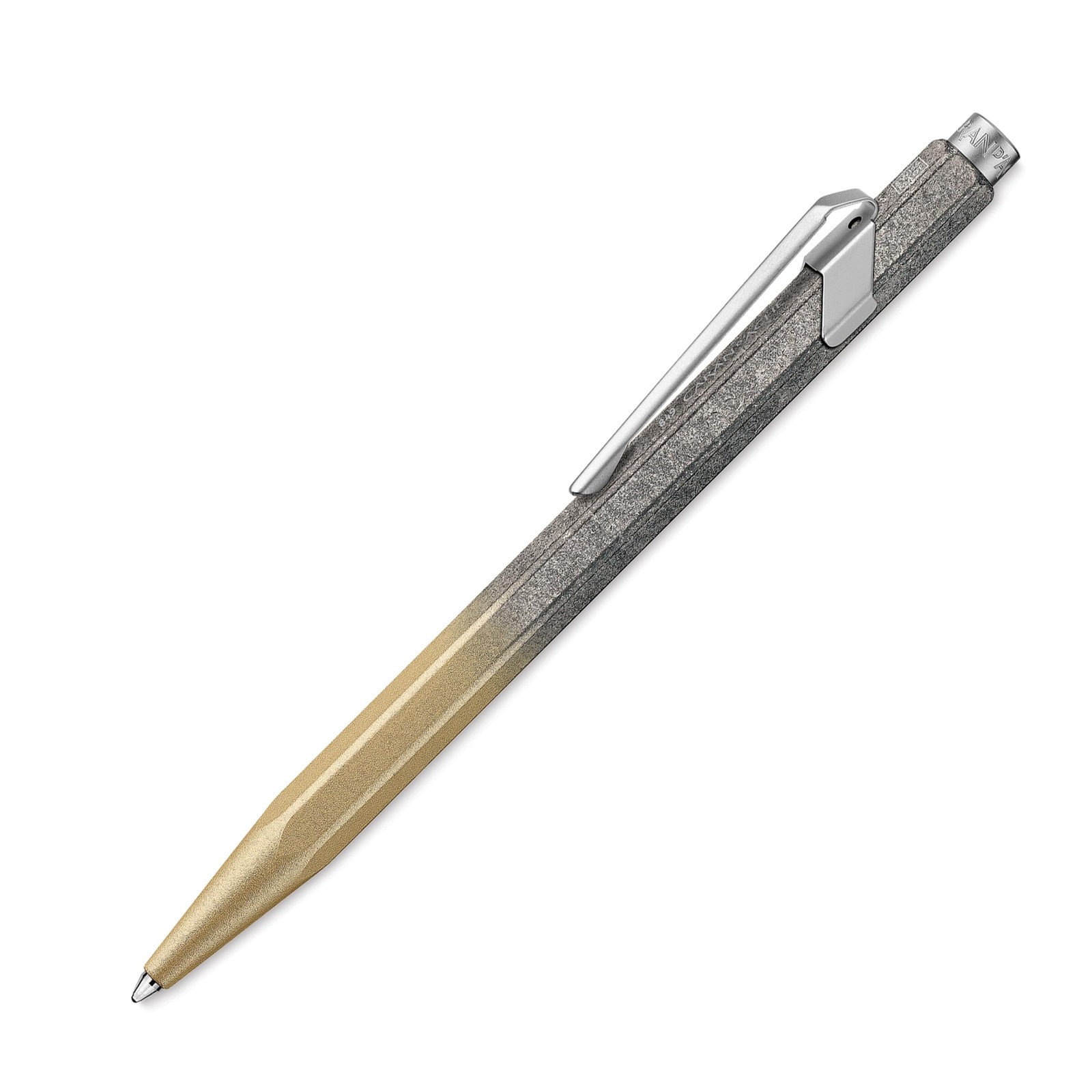 Caran d'Ache 849 Cosmic Blue 'Gilded' Ballpoint Pen Aluminium Barrel Blue Flexib