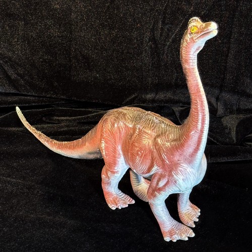 Vtg 1998 Brachiosaurus Dinosaur Toy Red Blue Decor Figure Jurassic Display Retro - Picture 7 of 15