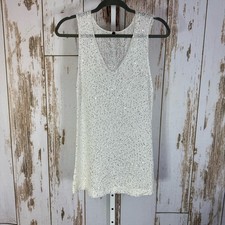 Elegant Sequin White Knit Tank Top. Size Large. Unbranded. Good used condition