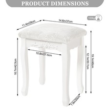 White Modern Dressing Table with LED Lights Mirror Vanity Make up 7 Drawers