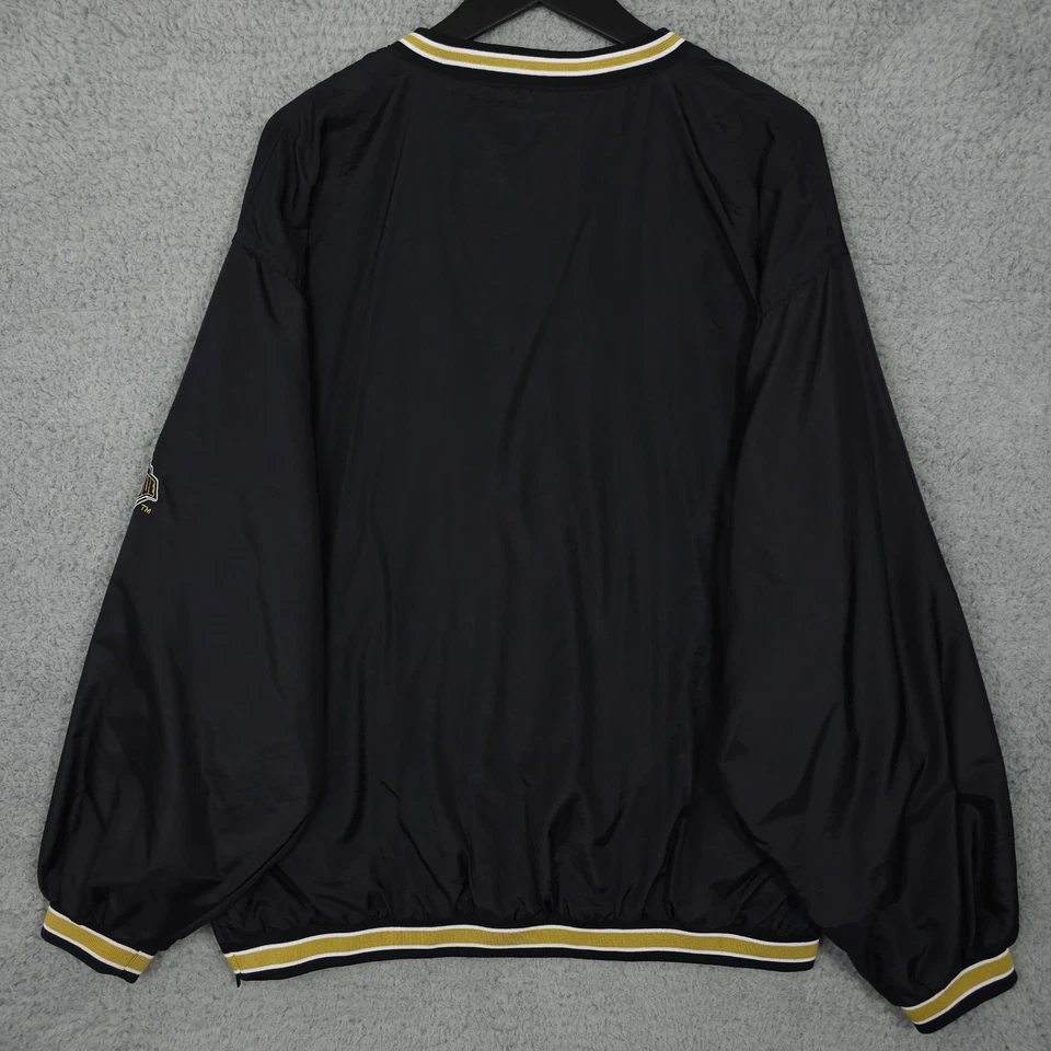 复古 Purdue Boilermakers 男式套衫中号黑色衬里风衣夹克 — 第 2/4 张图片