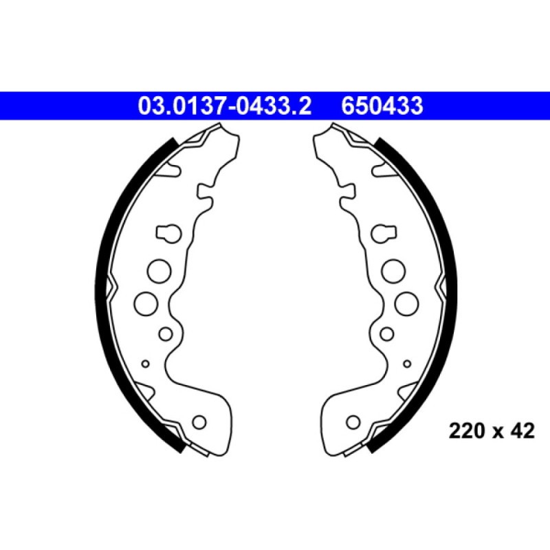 ATE 03.0137-0433.2 Brake Shoe Set Rear for