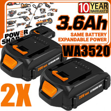 2PACK 3.6Ah For WORX 20V 3.6AH Extend Lithium-Ion Battery WA3525 WA3575 WA3520