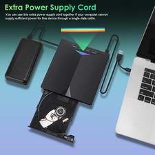 7-in-1 Slim External CD DVD Drive USB 3.0 Writer Burner Player Black For Laptop