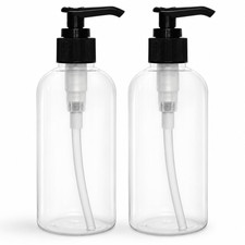 Empty Lotion Pump Bottles 8 Oz, Refillable Plastic Containers, BPA-Free PETE1, C