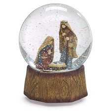 Burton and Burton Nativity Snow Globe Plays Silent Night Decor, Multicolor