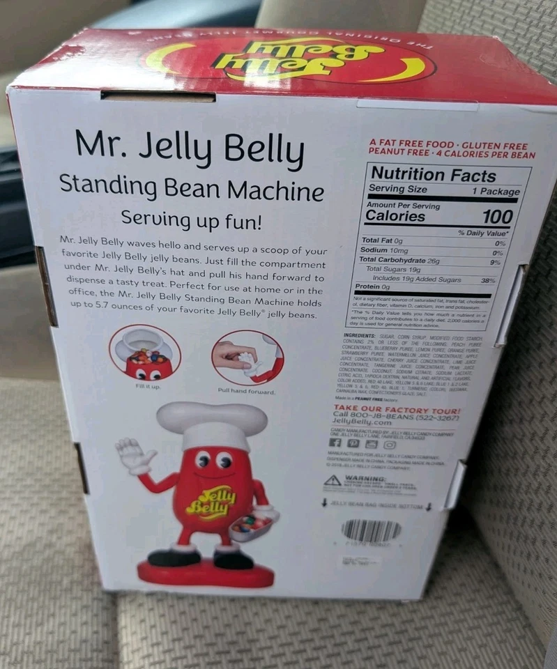 Original Gourmet Mr. Jelly Belly 11" Red White Figure Container No Jelly Beans - Image 2 of 2