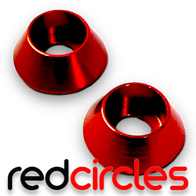2 Stück ROTE 6 mm SENKSCHEIBEN PASSEND FÜR PIT BIKE KUNSTSTOFF
