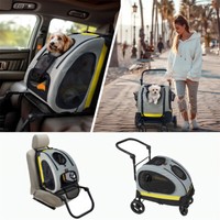 Hundewagen Hundebuggy Mit Netzfenstern Hundeauto Sitz Klappbar Bis 30 Kg Oxford